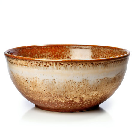 Empty ceramic bowl isolated on white background.の素材