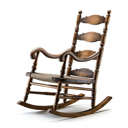 Vintage rocking chair isolated on white background.の素材