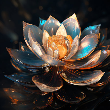 Macro closeup of fractal flower, digital artwork for creative graphic designの素材