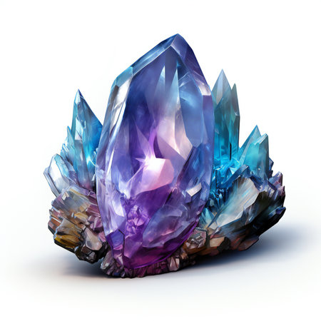 amethyst isolated on white background.の素材