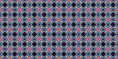 Ethnic boho seamless pattern. Abstract kaleidoscope fabric design textureの写真素材