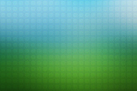 Green and blue abstract background with a grid pattern in the center.の写真素材