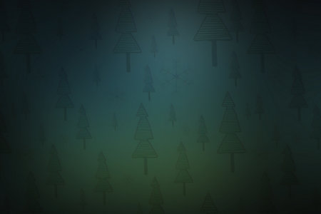 abstract christmas background with christmas trees and snowflakes