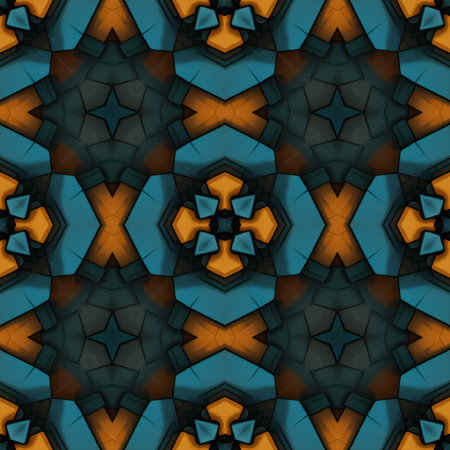 Kaleidoscopic wallpaper tiles. Seamless texture or backgroundの素材