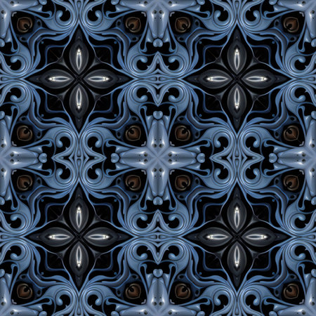 Kaleidoscopic wallpaper tiles. Seamless texture or backgroundの素材