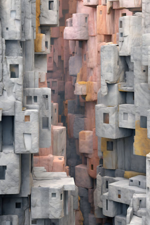 a building made of concrete blocks. Abstract backgroundの素材