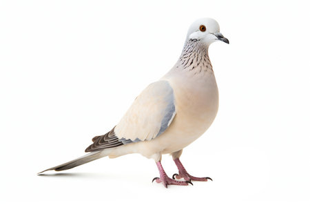 Pigeon isolated on a white background, closeup of photoの素材
