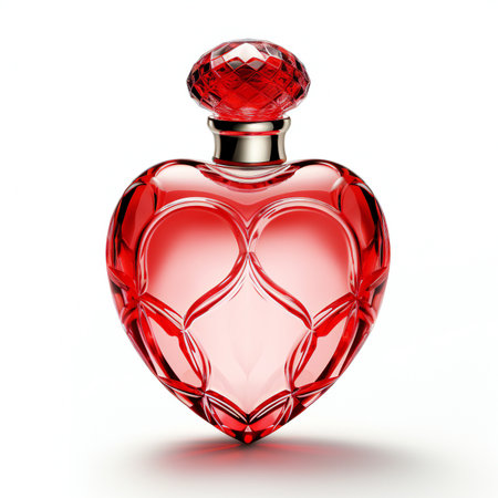 Bottle of perfume on a white background.の素材