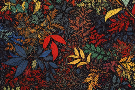 Colorful autumn leaves seamless pattern.  illustration for your design.の素材