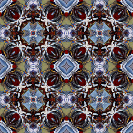 Kaleidoscopic wallpaper tiles. Seamless texture or background