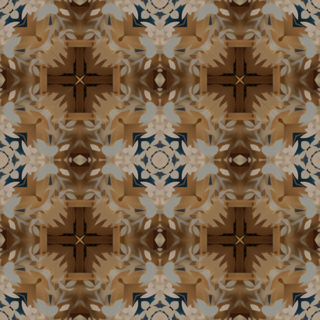 Seamless background pattern. Abstract geometric symmetrical pattern. Kaleidoscope effect.