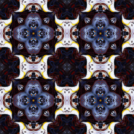 Kaleidoscopic wallpaper tiles. Seamless texture or background