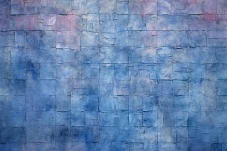 Blue and pink brick wall background. Watercolor texture. Abstract background.の素材