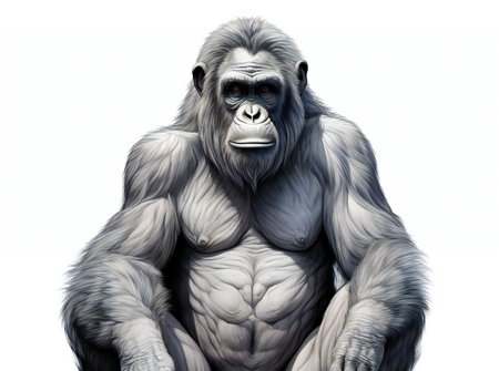 Gorilla isolated on white background.の素材