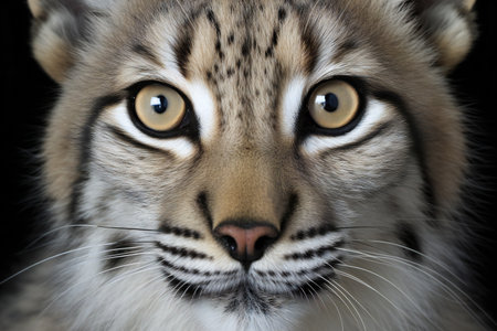 Close-up of a Eurasian Lynx (Felis nebulosa)の素材