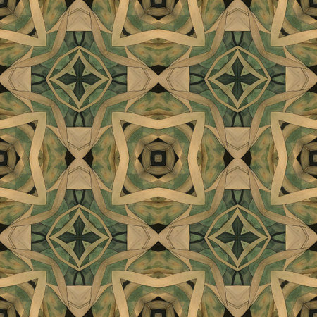 Kaleidoscope abstract background. Seamless pattern. Based on ancient Greek ornament.の素材
