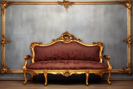 Luxury antique sofa in the interior of the room.の素材