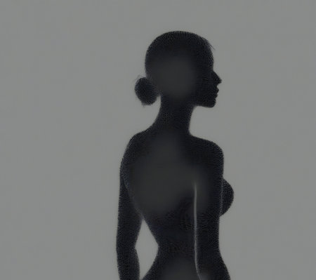 Silhouette of a beautiful female figure.の素材