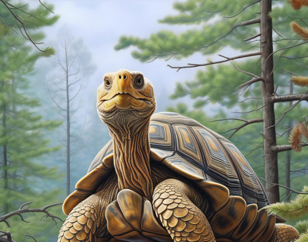a tortoise in the forestの素材