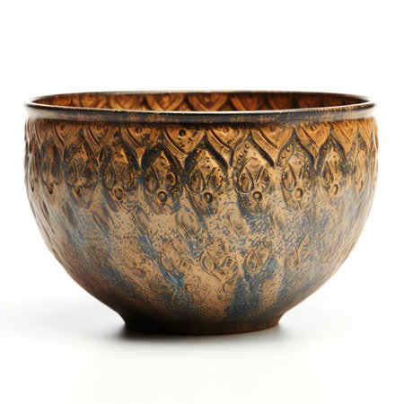 Ceramic bowl on a white background.の素材