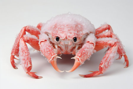 crab isolated on a white background, closeup of a crabの素材