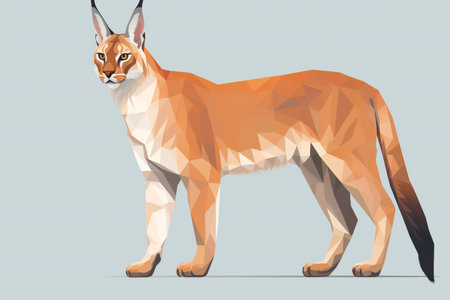Low poly illustration of a lynx. Geometric low polygonal illustration.の素材