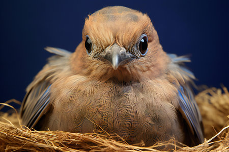 Female Eastern Bluebird (Sialia sialis) in nestの素材