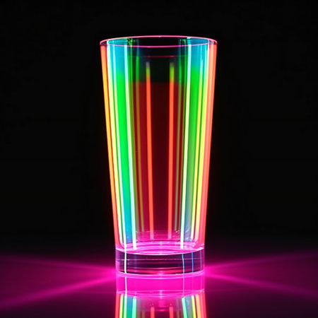 Colorful glass on a black background.の素材