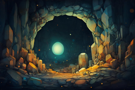 Fantasy alien planet. Mountain. illustration. Fantasy world.の素材