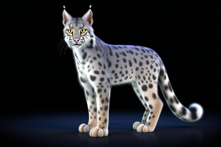 Fantasy lynx cat on a black backgroundの素材