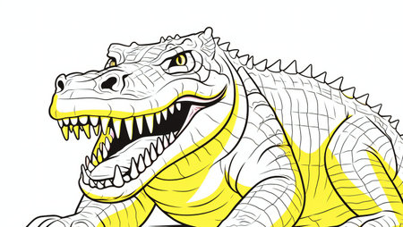 Crocodile. llustration ready for vinyl cutting.の素材