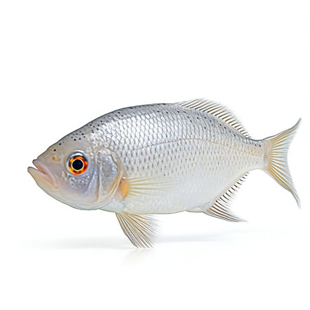 The tilapia fish isolated on a white background,の素材