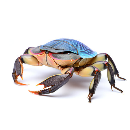Blue rock crab isolated on white background.の素材