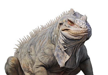 Iguana isolated on white background.の素材