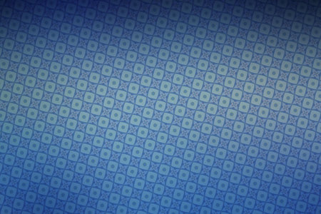 Blue abstract background with a pattern of squares and lines in the centerの写真素材