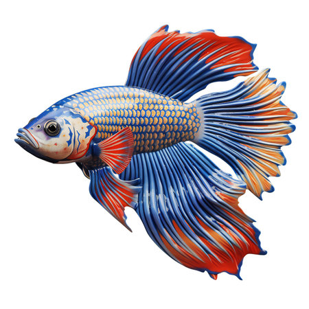 Siamese fighting fish isolated on white backgroundの素材