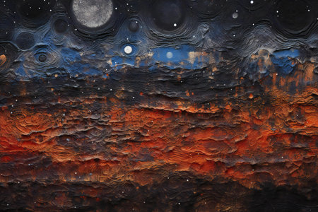 Abstract background of the outer space with stars and planets.の素材