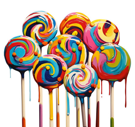 Colorful lollipops on white background.の素材