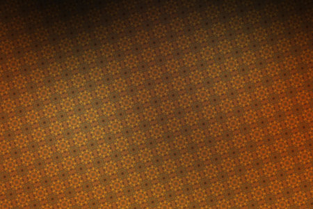 Abstract orange background with a pattern of geometric shapes in the center.の写真素材