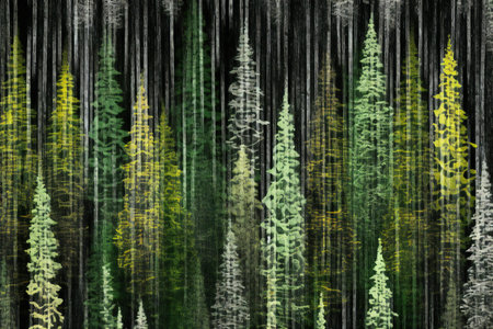 abstract image of forest in green and yellow colors.の素材