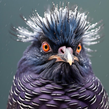 Portrait of a Black-crested Crowned Pheasantの素材