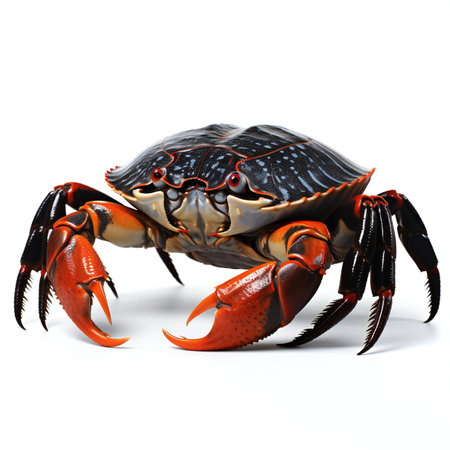 a red rock crab isolated on white backgroundの素材