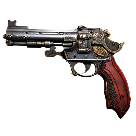 Revolver gun isolated on white backgroundの素材
