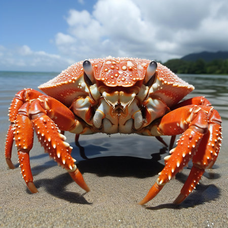 Crab on the beach in Borneo, Sabah, Malaysiaの素材