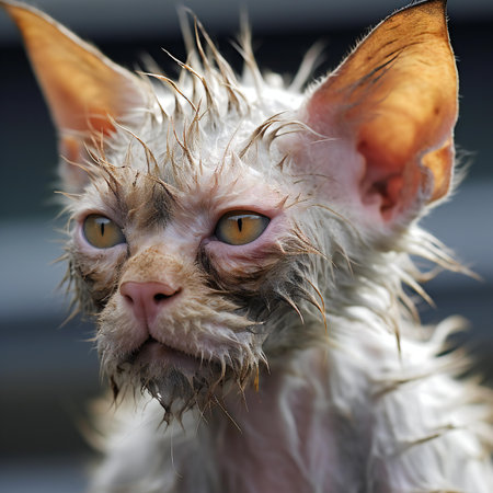 Portrait of a cat with blue eyes. Shallow depth of field.の素材