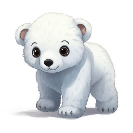 illustration of a cute polar bear isolated on white backgroundの素材