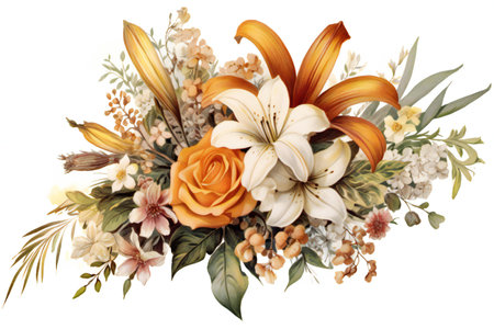 Bouquet of flowers. Isolated on a white background.の素材
