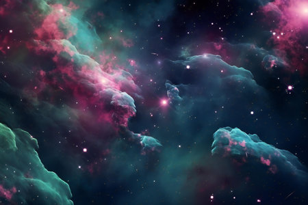 Star field in space a nebulae and a gas congestion.の素材