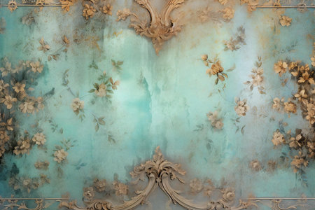 Beautiful vintage wall background with ornaments and ornamentsの素材