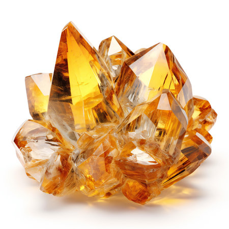 Citrine crystal isolated on white background.の素材